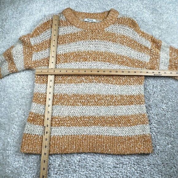Madewell Baez Stripe Wool Blend Pullover Sweater Orange - Picture 7 of 10